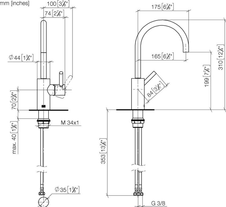 Produktbild Dornbracht Meta Waschtisch-Einhandbatterie ohne Ablaufgarnitur, Ausladung 167 mm, Auslauf schwenkbar