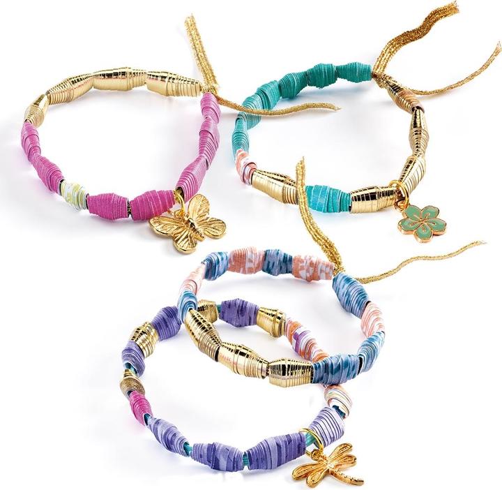 Actual product image Djeco DIY - paper beads and bracelets golden