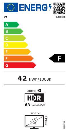 Energy Label V7 L490DQ-HAS-E (5120 x 1440 pixels, 49")