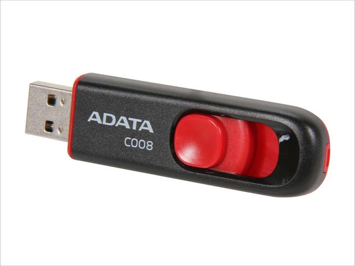 Actual product image Adata USB 2.0 Stick C008 Black/Red 16GB (16 GB, USB-A)