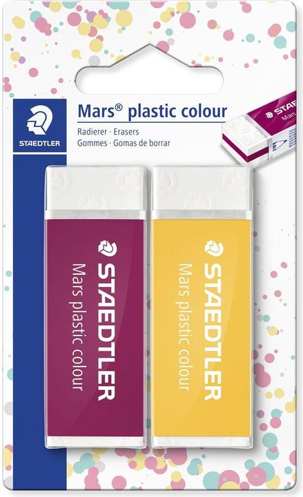 Actual product image Staedtler Mars plastic colour 526 50 E1 Eraser Blister card with 2 erasers