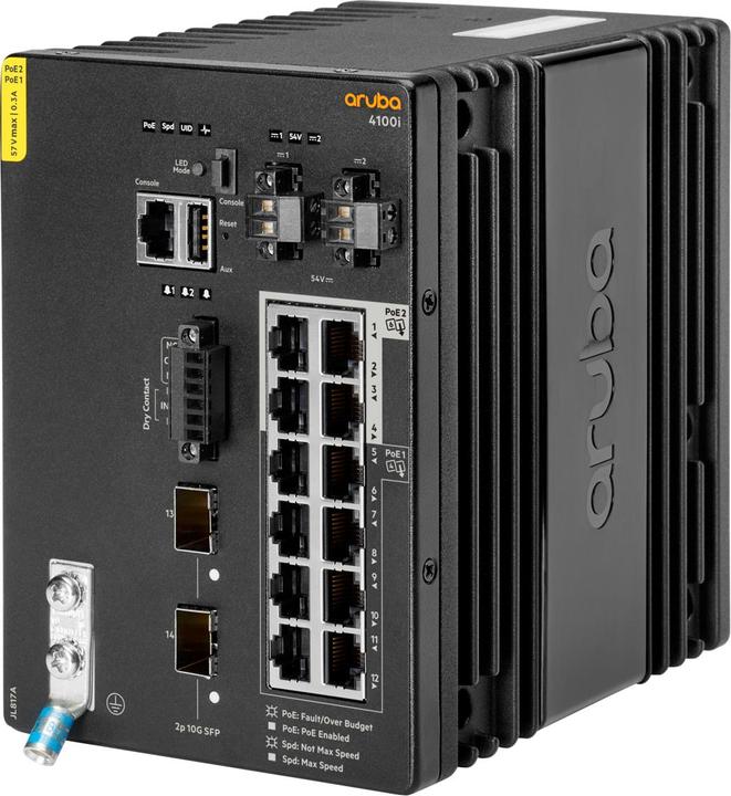 Immagine prodotto HPE E Aruba 4100i Switch 8 porte PoE e 4 porte PoE, 2 SFP+, Layer 2, Web GUI, CL (12 Porti)