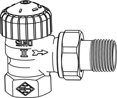 Produktbild Heimeier Thermostat-Unterteil V-exact II Eck 1/2" 3711-02.000 voreinstellbar