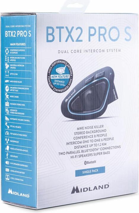Produktbild Midland BTX2 Pro S Bluetooth-Headset für Motorräder (1er Set)