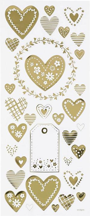 Actual product image Creativ Company Gold hearts sticker, 1 sheet