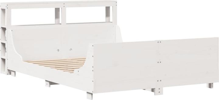Actual product image VidaXL Solid wood bed Wooden bed Bed double bed headboard white 140x190cm pine (140 x 190 cm)