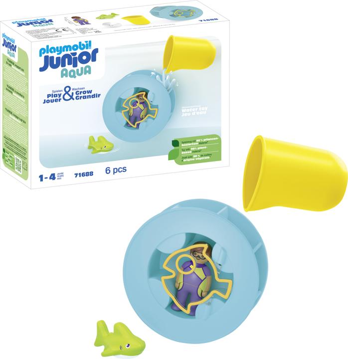 Image du produit Playmobil Roue à tourbillons d'eau avec bébé requin (71688, Playmobil Junior)