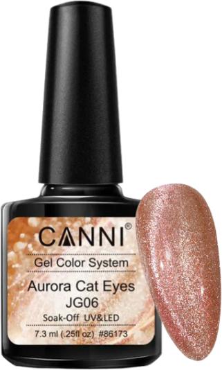 Canni Gellack Cat Eyes Aurora Rosegold Glitzer / JG06 UV/LED (Rosegold, Gel-Effekt Nagellack)