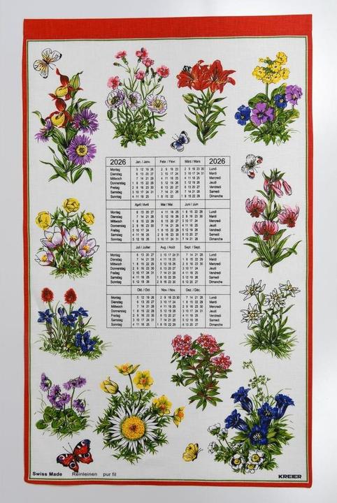 Doerig Alpenblumen Reinleinen 2026 19.2659 1J/1S ML 40x70cm (40 x 70 cm)