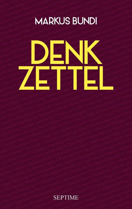 Produktbild Denkzettel (Deutsch, Markus Bundi, 2022)