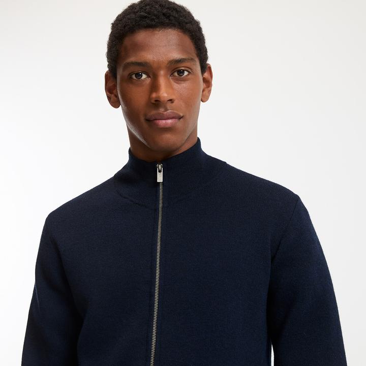 Actual product image La Redoute Collections Signature Merino Wool Cardigan with Zipper (L)