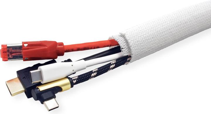Produktbild Value SNAP Gewebeschlauch für Kabel, 25m, weiss (Kabelschlauch, 2500 cm)