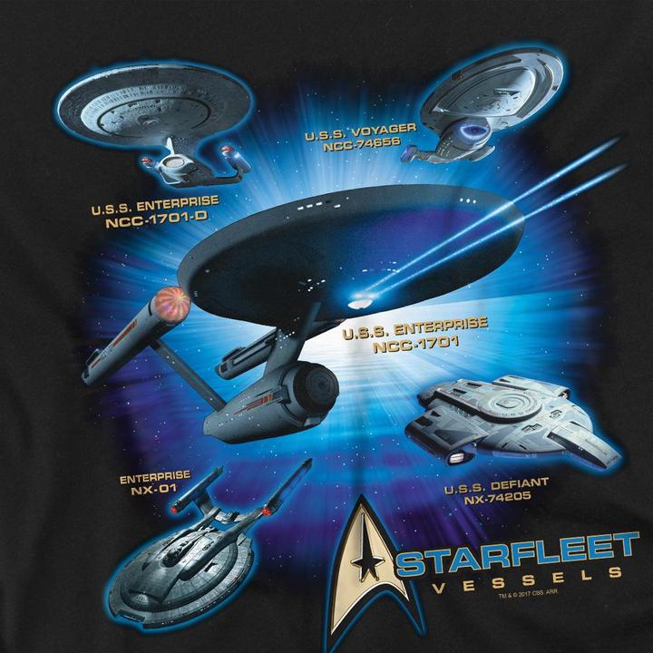 Actual product image Unisex Adult Starfleet Vessels T-Shirt (XL)