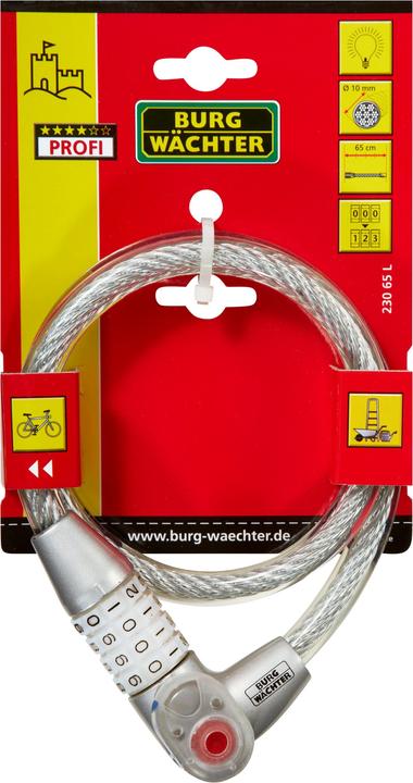 Image du produit Burg Wächter Serrure à corde avec lumière (65 cm)