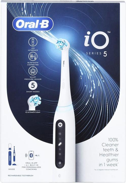 Actual product image Oral-B Electric Toothbrush iO5 Rechargeable, For adults, Number of brush heads included 1, Quite White, Num (Oscillating toothbrush)
