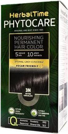 Herbal Time Phytocare Permanent Hair Dye Color Bitter Chocolate 3N (3N Dark chocolate)