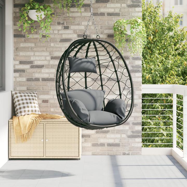 Actual product image VidaXL Hanging chair basket without frame poly rattan (120 kg)