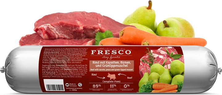 Immagine prodotto Fresco Cibo umido BARF manzo con carote, 400 g (Senior, Adulto, Junior, 1 pz., 422 g)