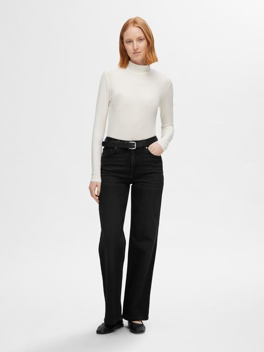 Produktbild Selected Femme Schwarze Wide Fit Jeans (25)