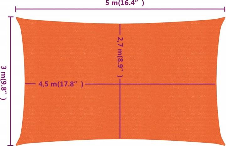 Image du produit VidaXL Sonnensegel 160 g/m² Rechteckig HDPE (3 x 5 m)