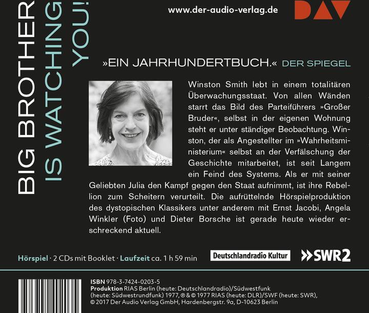 Produktbild 1984 (Angela Winkler, Michael Walter, George Orwell, Dieter Borsche, Ernst Jacobi, Deutsch)