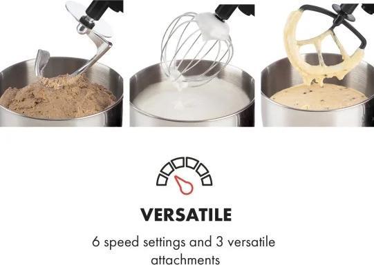 Produktbild Klarstein Bella Nera Küchenmaschine1200 Watt, 5 Liter, Schwarz