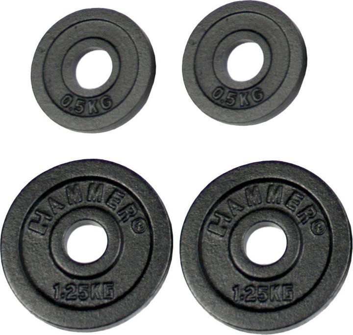 Hammer Fitness Piastre di peso (2 x 0,5 kg, 2 x 1,25 kg)