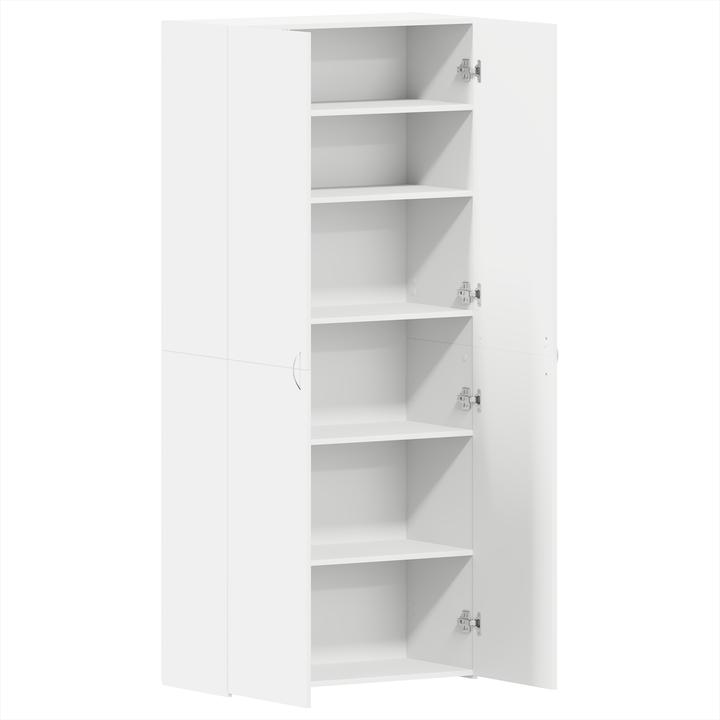 Actual product image VidaXL Shoe cabinet white 80x35.5x180 cm wood-based material (80 x 35.5 x 180 cm)