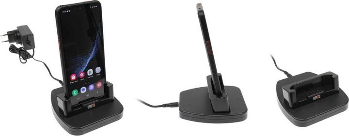 Actual product image Brodit 216370 Desktop Charging Station 1-Slot Mobile Charger Samsung Galaxy Xcover 6 Pro Black