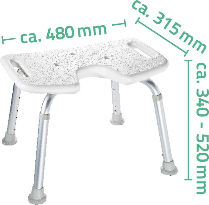 Actual product image Ridder Comfort bathroom stool with hygiene cut-out (150 kg)