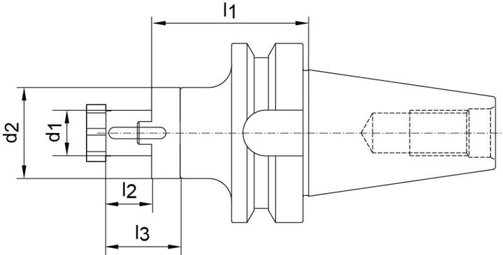 Actual product image Fortis Combination router arbour BT 40 Arbor 22 mm Projection length 100 mm