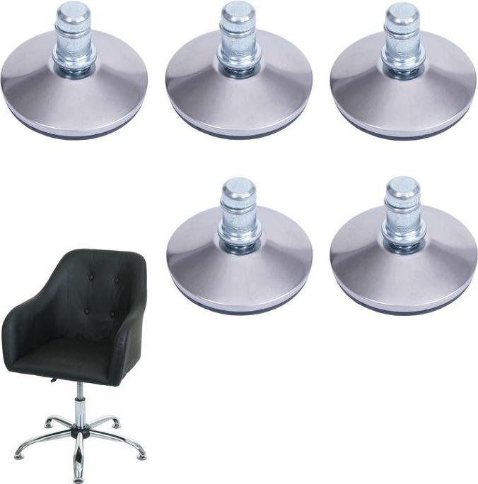 Immagine prodotto Mendler Set di 5 piedini da pavimento HWC-K73 al posto delle rotelle - supporto stabile per sedia da