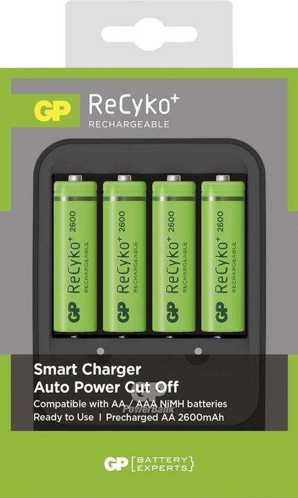 Produktbild GP Batteries ReCyko+ PB570 Smart Charger (4 Stk., AAA, AA, 2600 mAh, Ladegerät inkl. Akku)