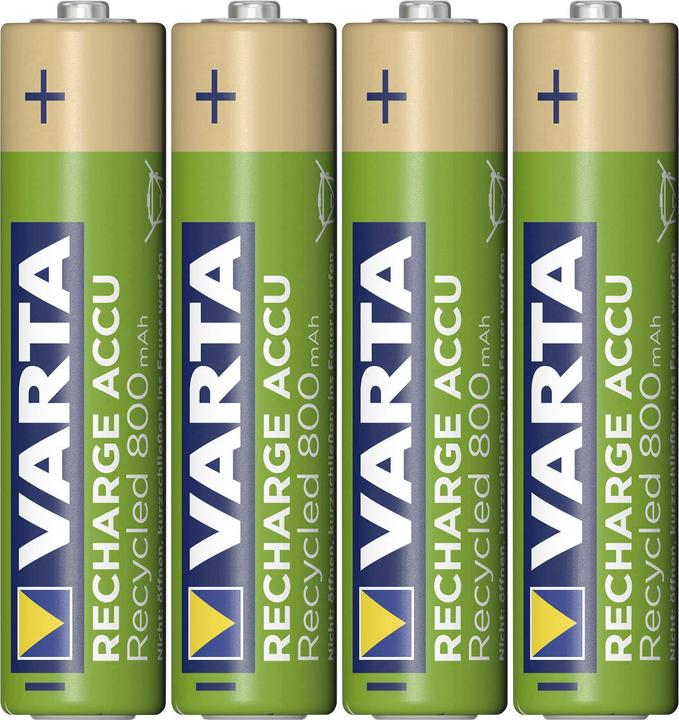 Produktbild Varta Recharge Accu Recycled (4 Stk., AAA, 800 mAh)