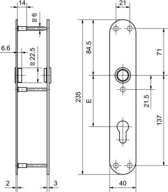 Actual product image Glutz Piatto door signs glide 52047 inside (Door plate set)