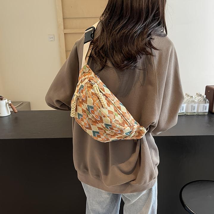 Immagine prodotto Only-Bags.Store Elegante borsa a tracolla con cintura - Tracolla regolabile, nylon, chiusura a zip, foderata in
