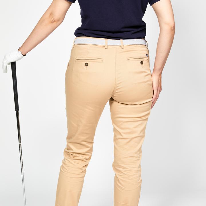 Actual product image Inesis Women's Golf Chino Cotton Trousers - MW500 Beige (31)