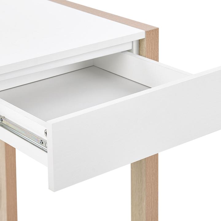 Produktbild Beliani Schreibtisch weiss / heller Holzfarbton 120 x 60 cm JENKS (120 x 60 x 75 cm)