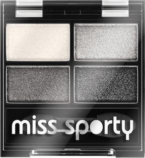 Actual product image Miss Sporty Miss Sports - Studio Colour Quattro Eye Shadow Quadruple Eyeshadow 404 Real Smoky/Smokyack 5G (Smoky Black, Real Smoky)