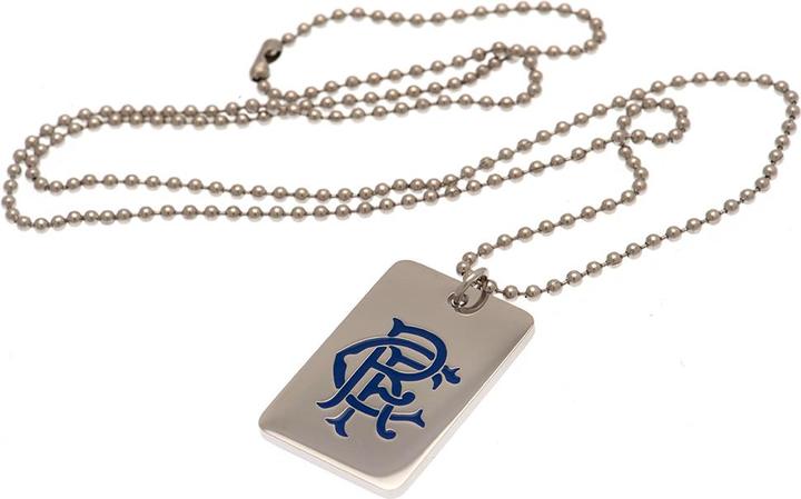 Actual product image Rangers FC Enamel Crest Dog Tag And Chain (100% synthetic material)