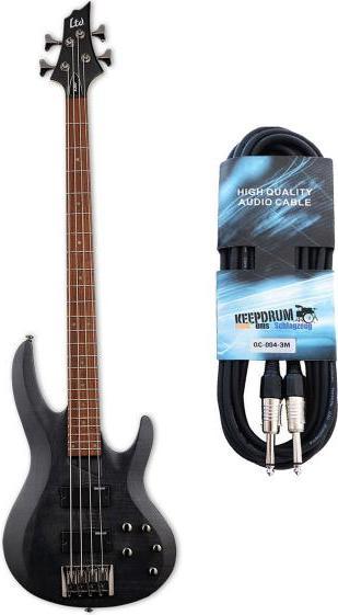 ESP LTD B-204SM E-Bass Black Satin mit Kabel (E-Bass, Spaltet-Maple, Eschenholz)