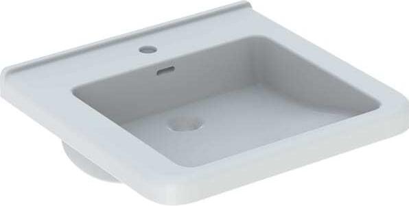 Produktbild Geberit Renova Nr. 1 Comfort Waschtisch, unterfahrbar, 550x525 mm, mit Hahnloch, mit Überlauf, weis (525 mm, 550 mm)