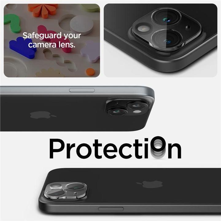 Actual product image Spigen Glass.tR Optics (2 Piece, Apple iPhone 15)
