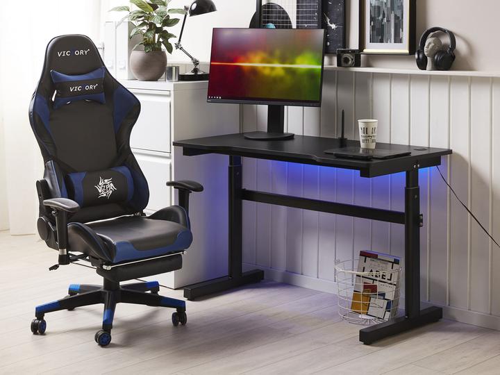 Produktbild Beliani Spieltisch schwarz 120 x 60 cm RGB LED-Beleuchtung manuell verstellbar DURBIN