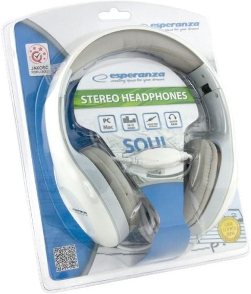 Produktbild ESP eranza EH138W headphones/headset Head-band connector White (ANC, Kabelgebunden)