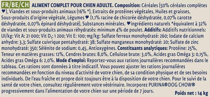 Produktbild Purina chicken dog chow adult 14 kg (Adult, 1 Stk., 14000 g)