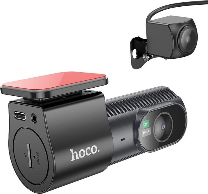Hoco Dash + Rear Camera DV8, 2K, 1.47inch LCD, black