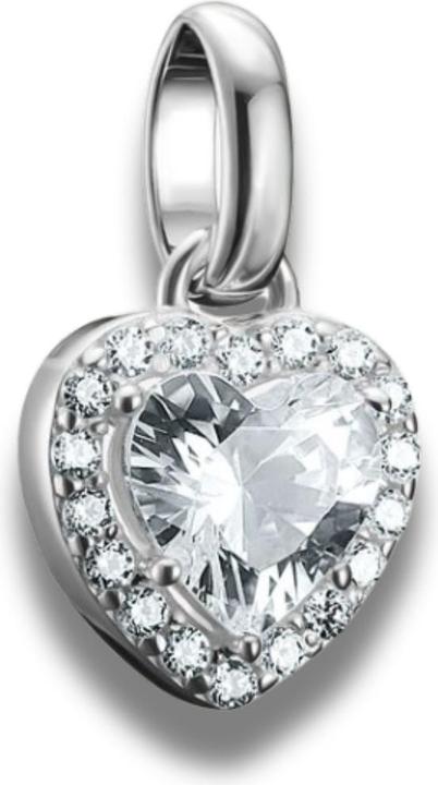 Thomas Sabo Charm-Anhänger Herz mit Steinen Connect Silber (Silber 925)