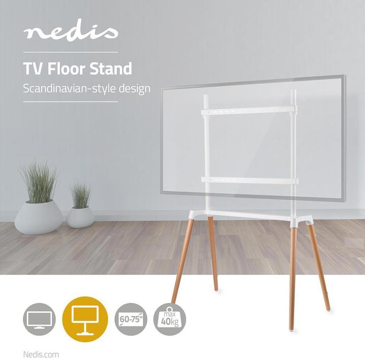 Produktbild Nedis TV Bodenständer 60 - 75 " maximal unterstützes Bildschirmgewicht: 40 kg Scandinavian Design A (75", 40 kg)