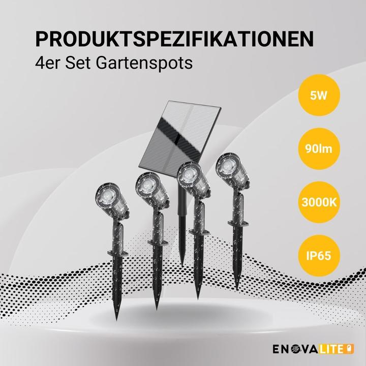 Immagine prodotto Enovalite Solar LED-Gartenstrahler (90 lm, IP65)